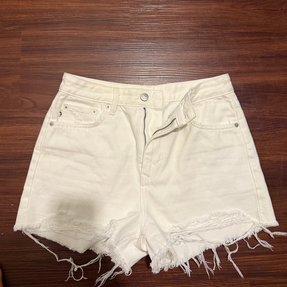 Women's LF White Denim Shorts